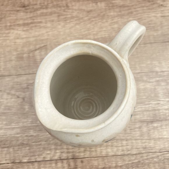 Roman Blanchard Pottery Syrup Pitcher Attached Underplate Vermont Studio Art - Picture 5 of 9